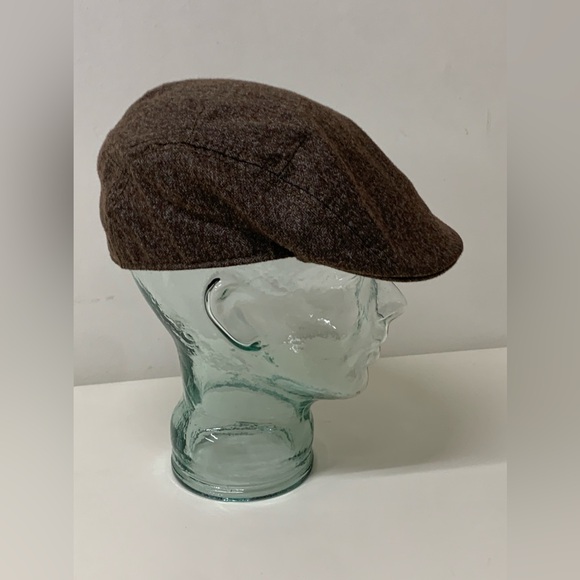 Men's Large Fitted Goorin Bros Brown Heather Flat Cap Hat - Picture 11 of 16